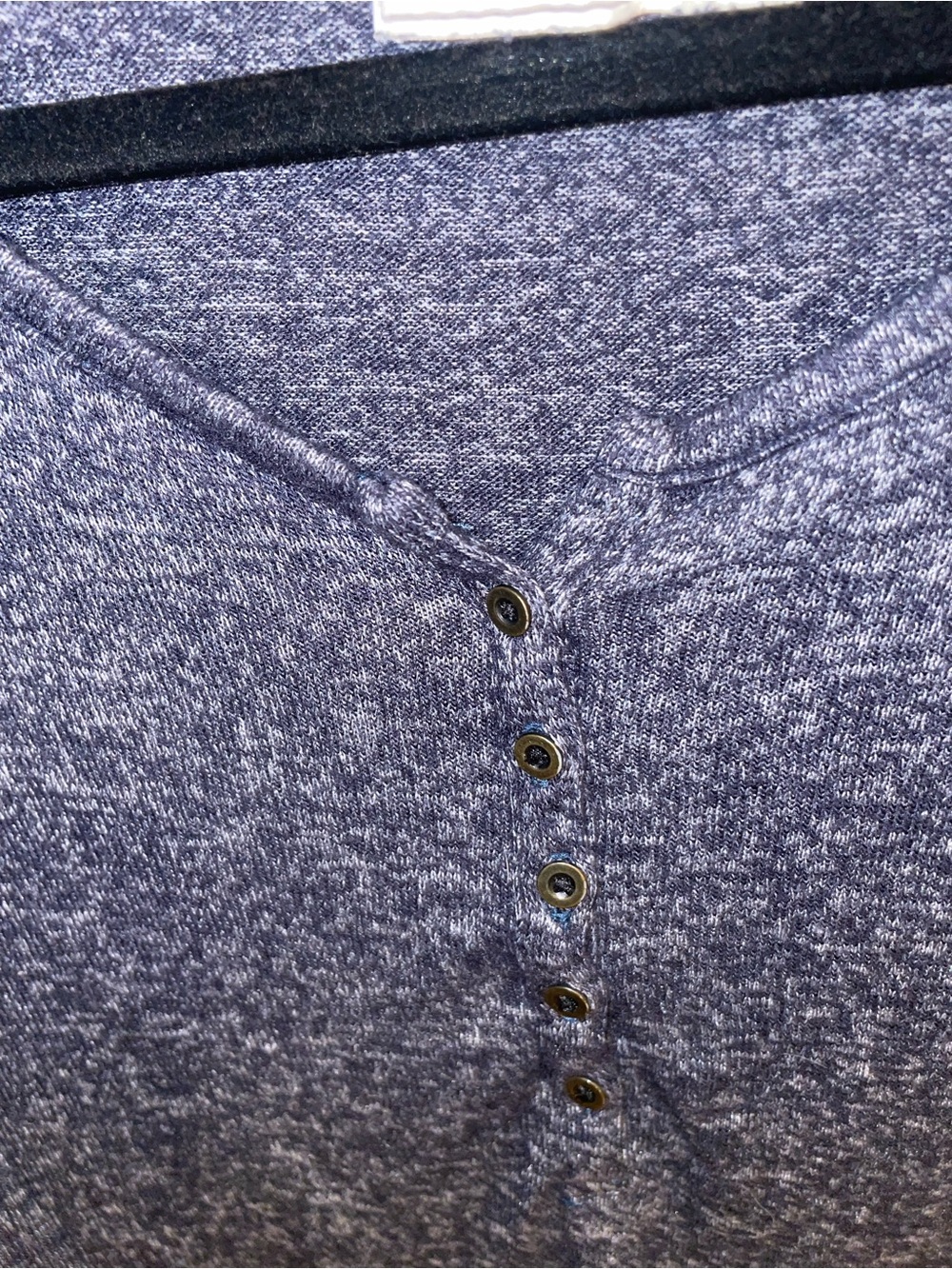Abercrombie & Fitch Women's Long-Sleeve Henley Top in Heather Navy, XS - Picture 5 of 5
